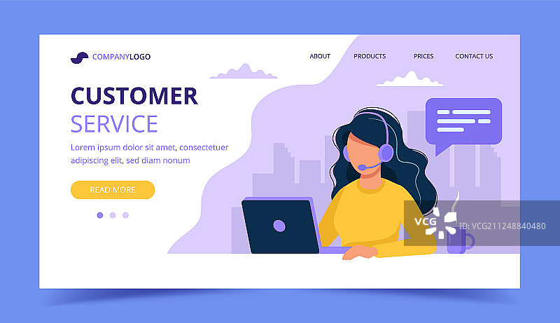 客户服务着陆页女性图片素材