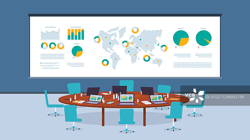 办公室会议圆桌图片素材