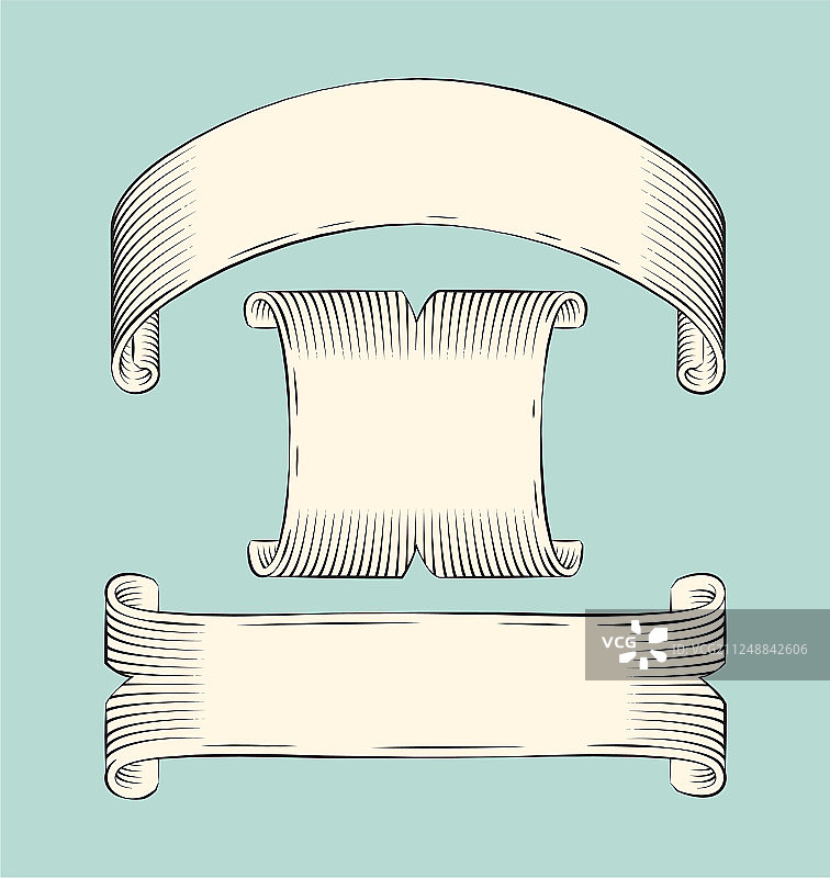 缎带banner草图套装图片素材