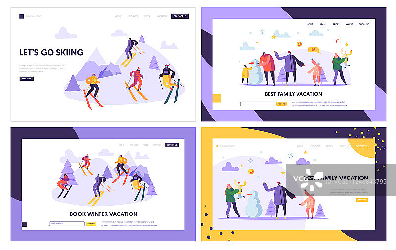 冬季假期着陆页模板图片素材