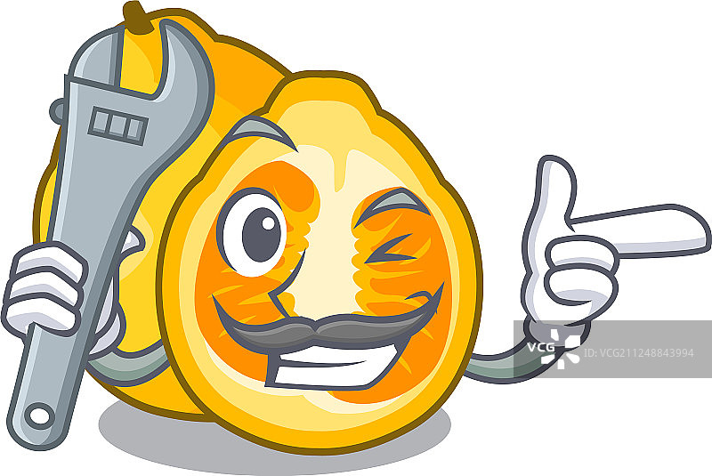 机械师造型的丑陋水果图片素材