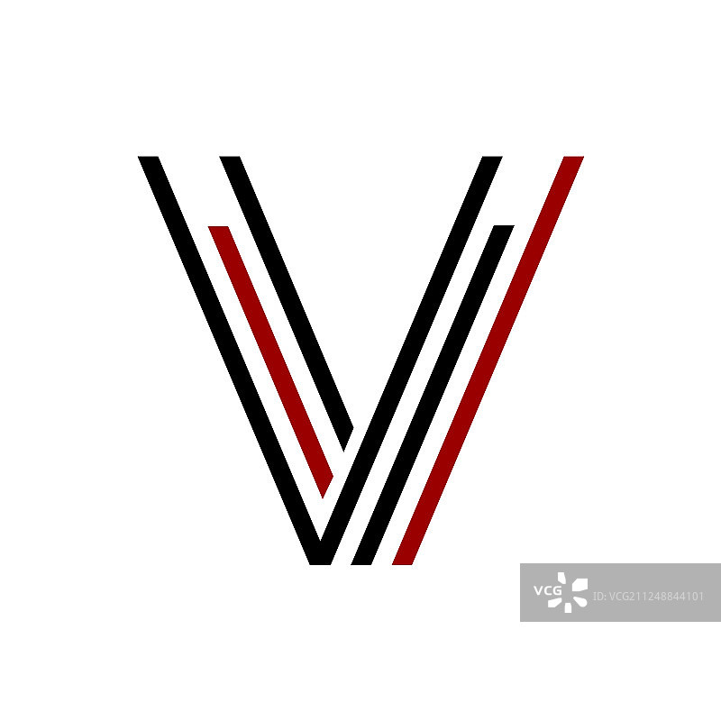VV VVV VL VI VII首字母线条几何艺术图片素材