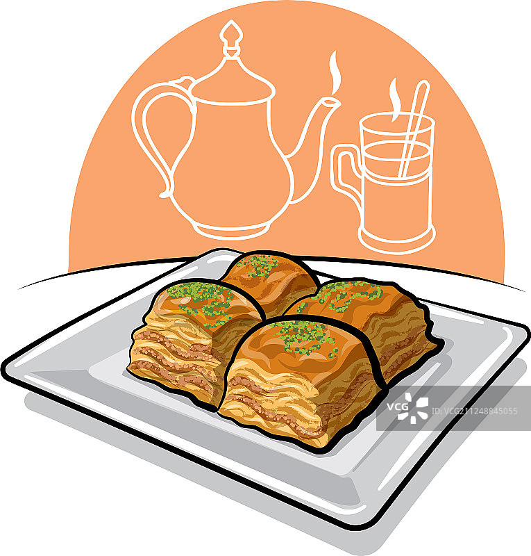果仁蜜饼东方美食图片素材