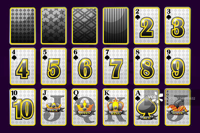 扑克牌黑桃花色图片素材