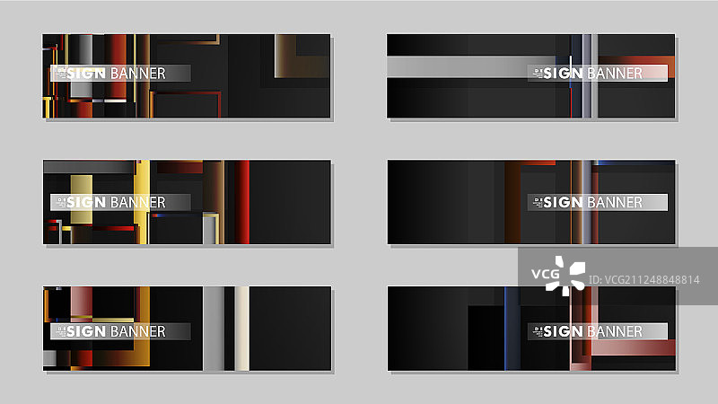 石头和砖渐变方形banner合集图片素材