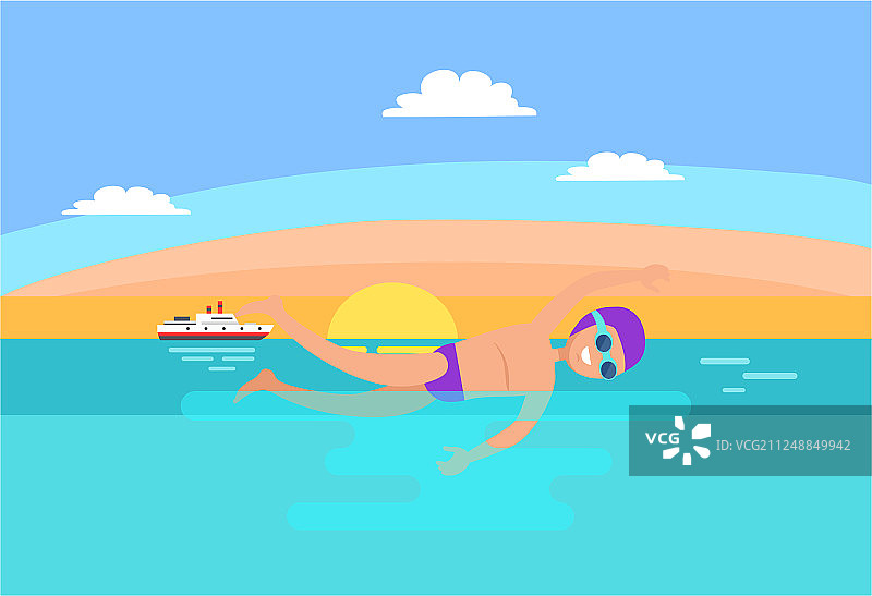 自由泳游泳者图片素材