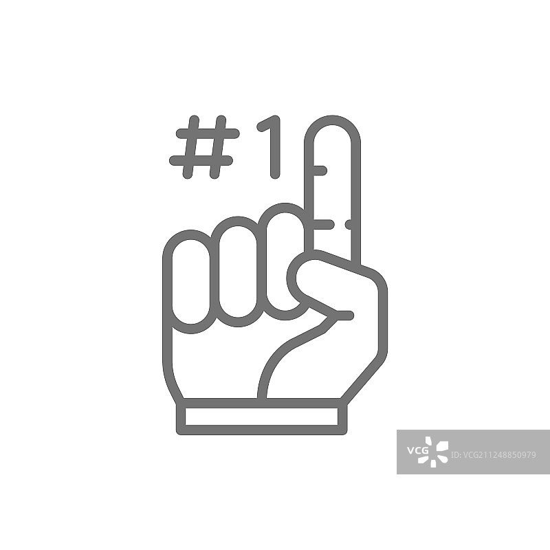 泡沫手指粉丝手套线条图标图片素材