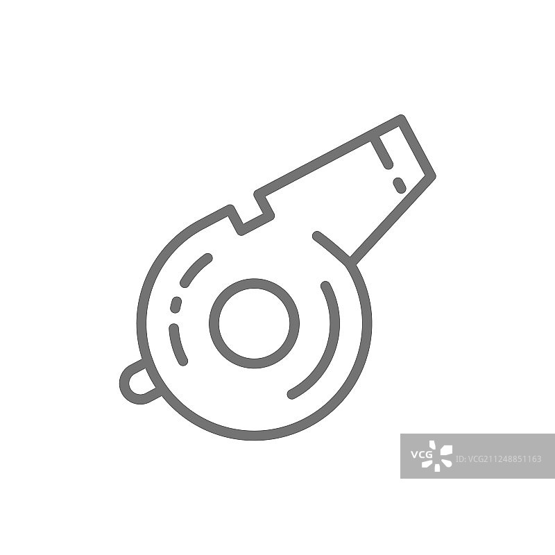 裁判口哨游戏设备线性图标图片素材