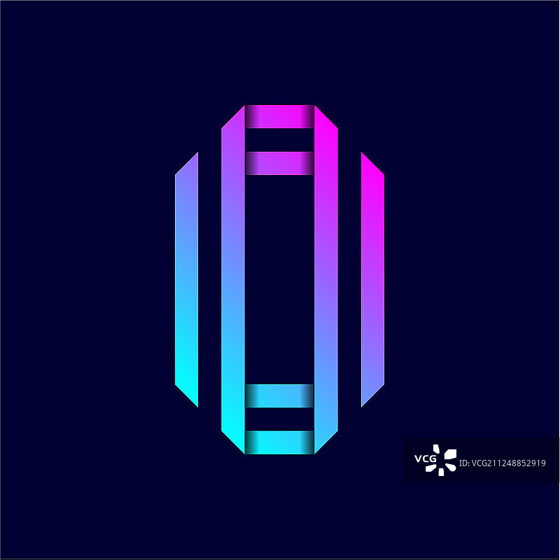 流行色纸带折叠字母图片素材