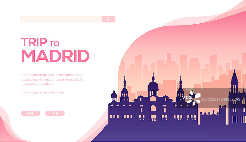 马德里景点剪影图片素材