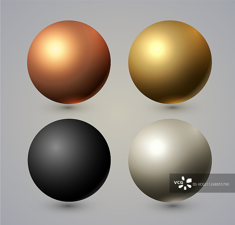 逼真的金色反射球体图片素材