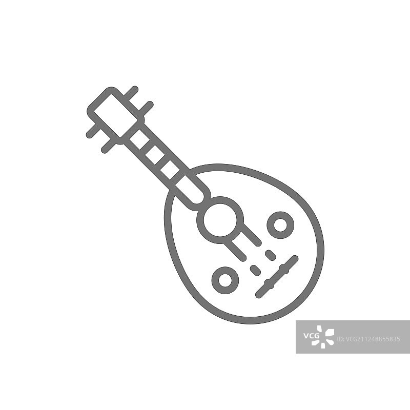 阿拉伯传统乐器乌德琴线条图标图片素材