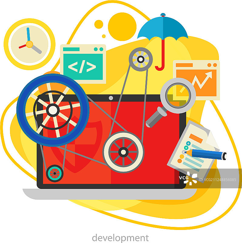 发展和编码的时尚变形虫概念图片素材