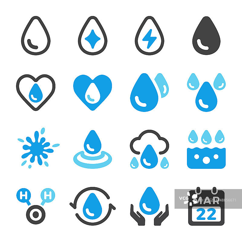 水图标合集图片素材