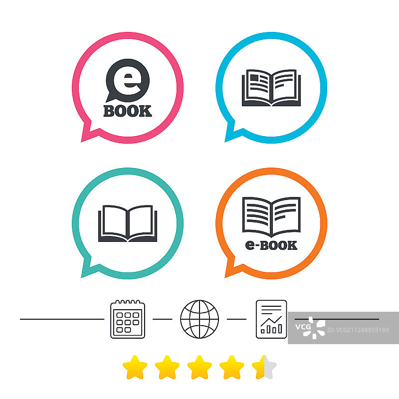 电子书标志和电子书符号图片素材