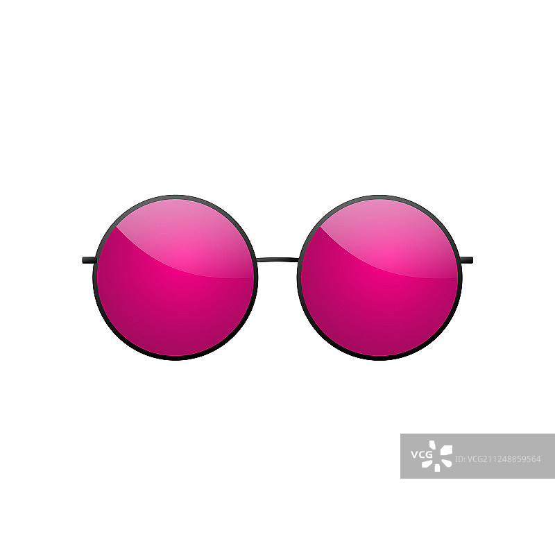 粉色太阳镜圆形图标图片素材