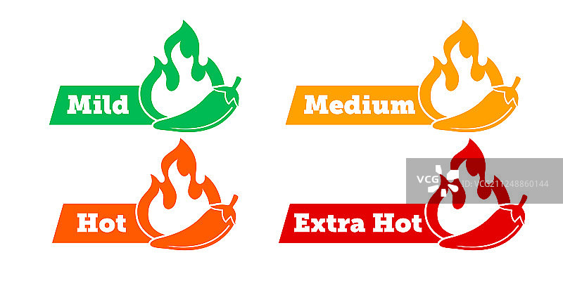 香辣辣椒等级标签图片素材