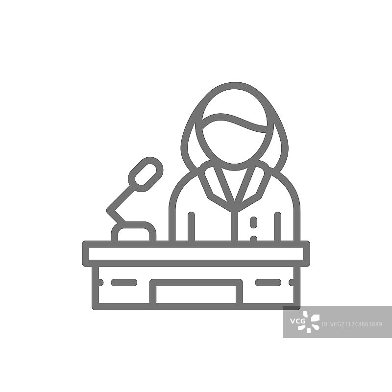 讲台后的女演说家图片素材