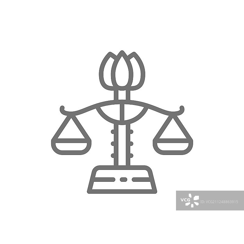 女性天秤座性别平等正义女神线条图片素材