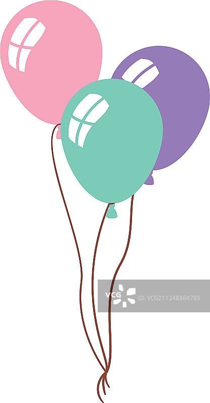 白色背景上的氦气球图片素材