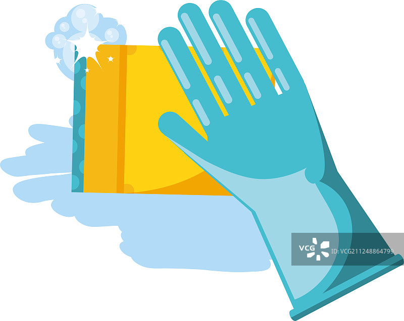 清洁海绵和手套设计图片素材