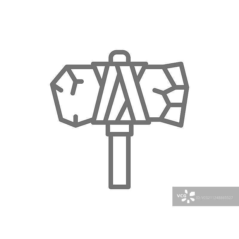 史前斧头线条图标图片素材