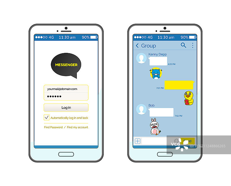 智能手机上的Kakao Talk界面图标图片素材