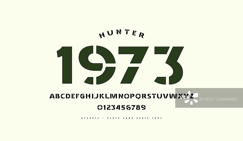 经典风格的镂空无衬线字体模版图片素材