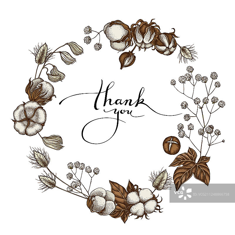 彩色兔尾草棉花鲜花花环图片素材