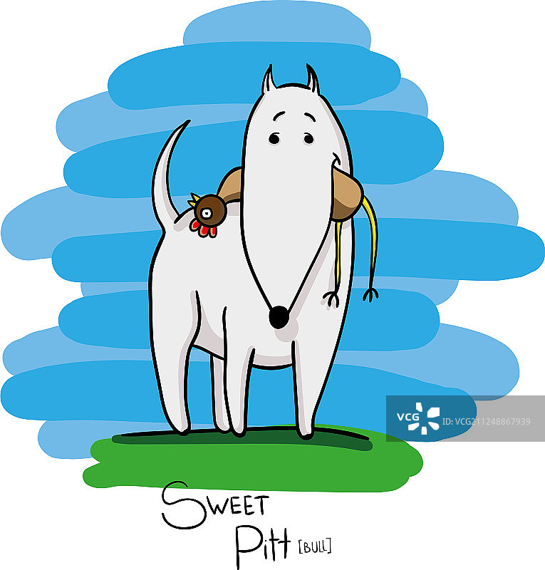 手绘比特犬角色图片素材