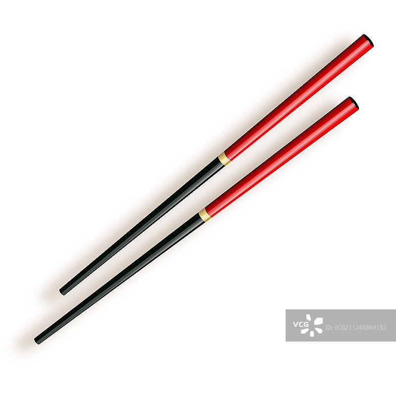 白色背景上的木筷图片素材