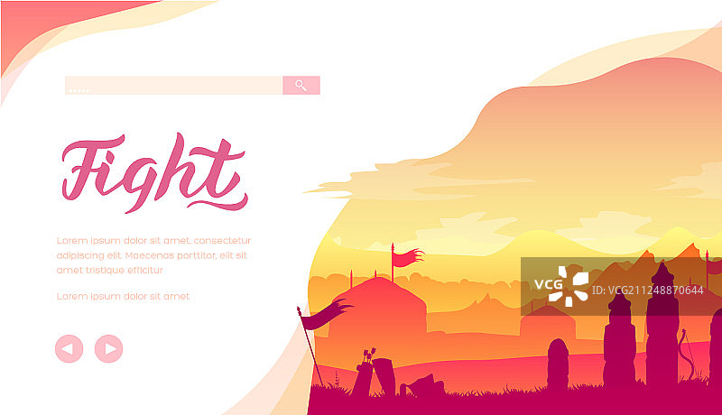 中世纪战场与盾牌箭头旗帜图片素材