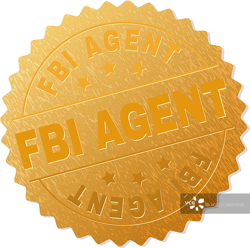 金色联邦调查局特工奖励印章图片素材