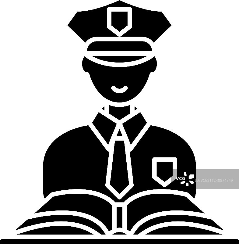 孤立的犯罪法黑色图标标志图片素材