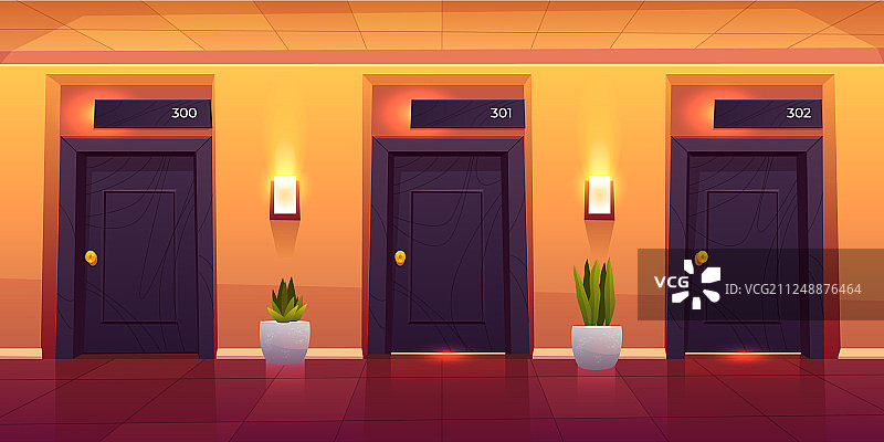 空荡奢华的酒店走廊房间图片素材