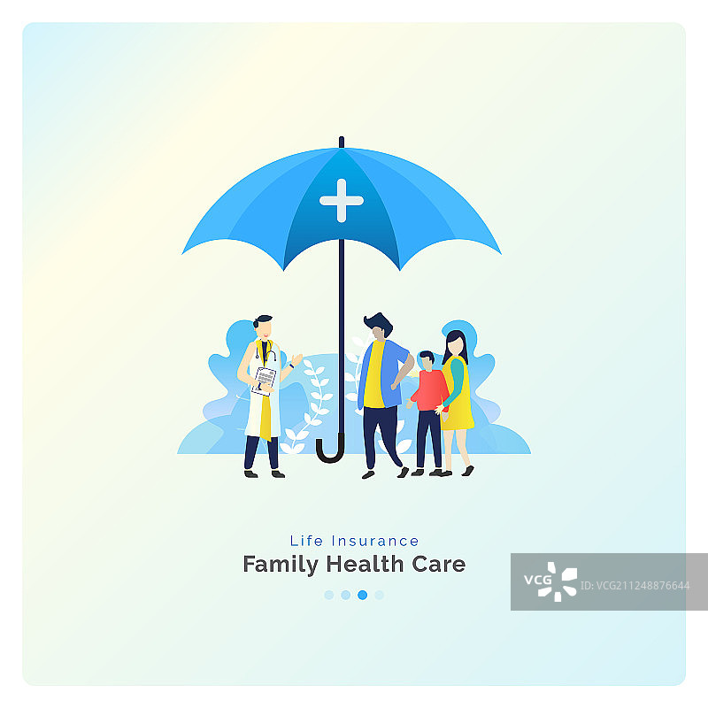 包含保险的家庭健康护理图片素材