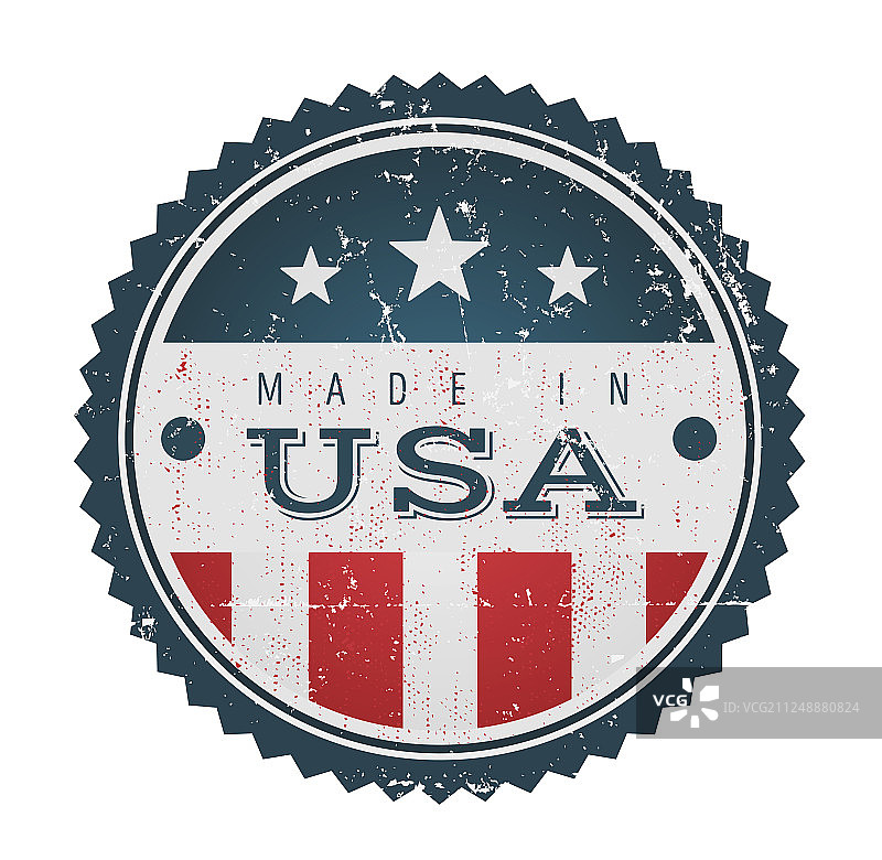 美国制造复古徽章印章图片素材