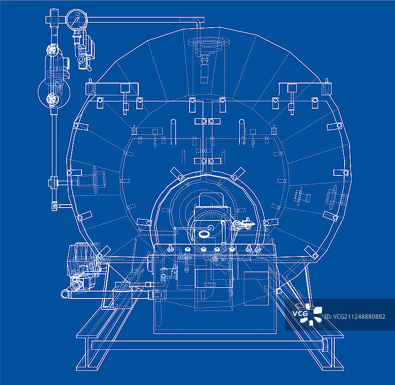 工业锅炉外形渲染3D图片素材