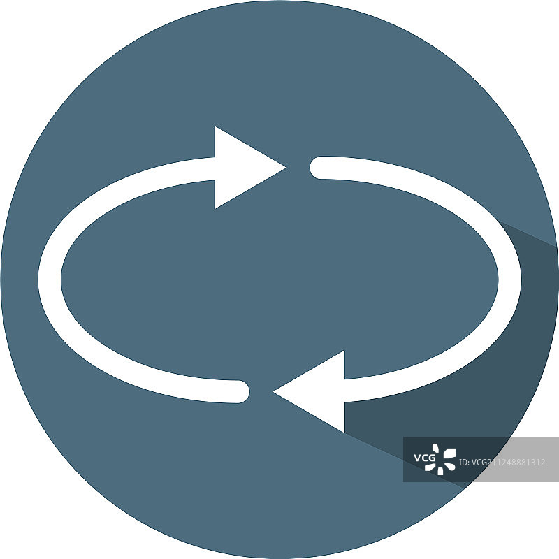 刷新重载重复图标白色圆圈箭头图片素材