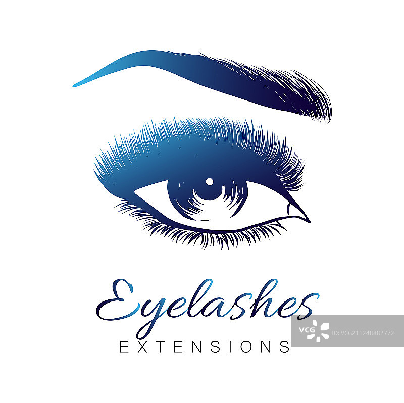 时尚的女士眼睛和浓密的睫毛图片素材