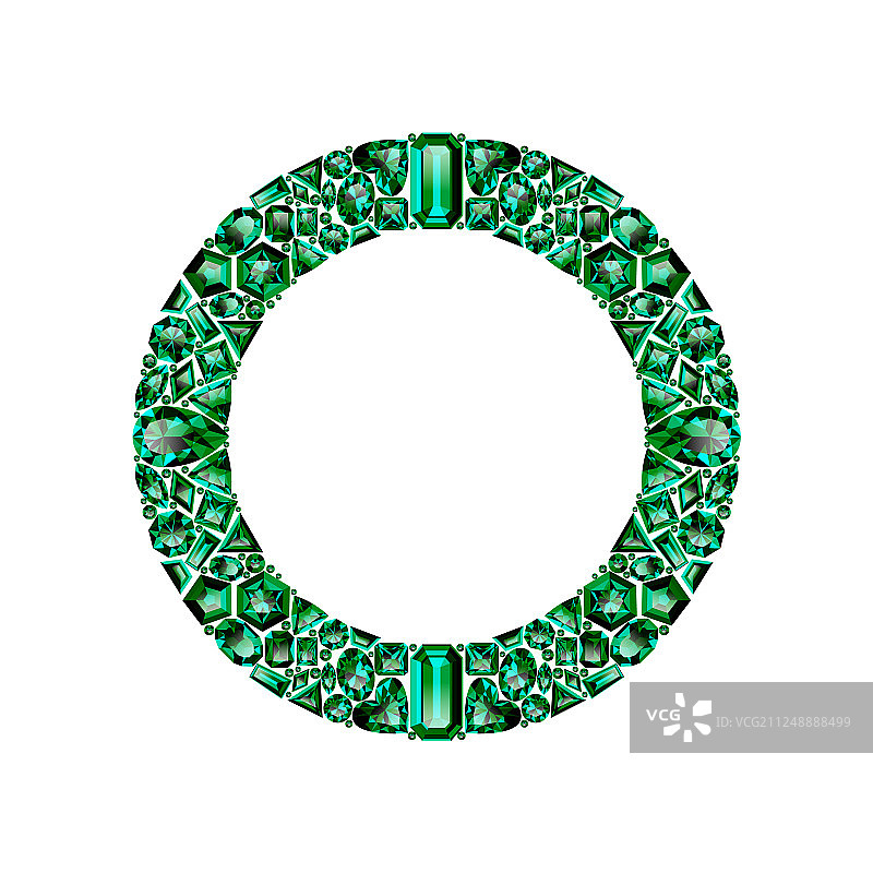 写实绿色祖母绿圆形边框图片素材