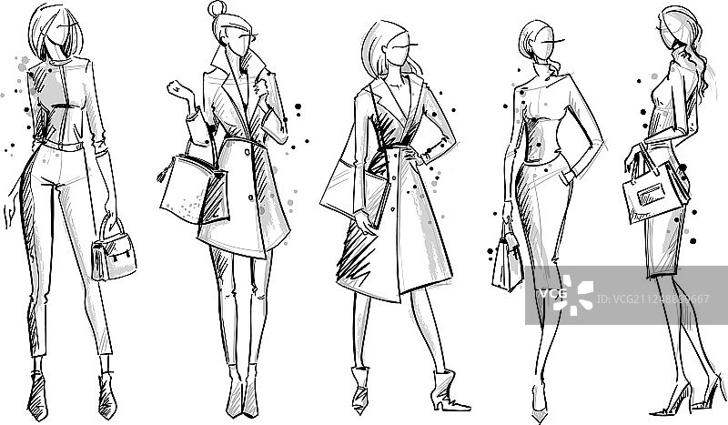 街头时尚草图图片素材