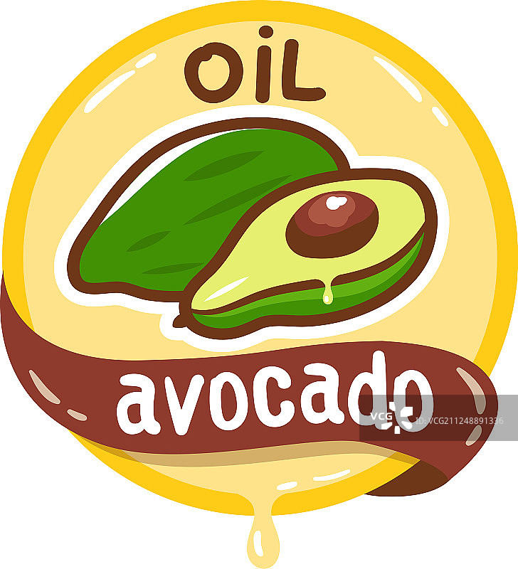 牛油果油标志天然产品徽标图片素材