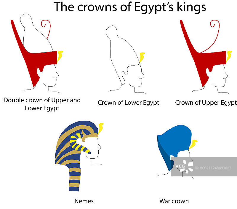 古埃及王冠套装艺术图片素材