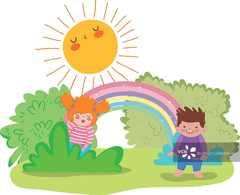 风景中的一对矮胖情侣图片素材