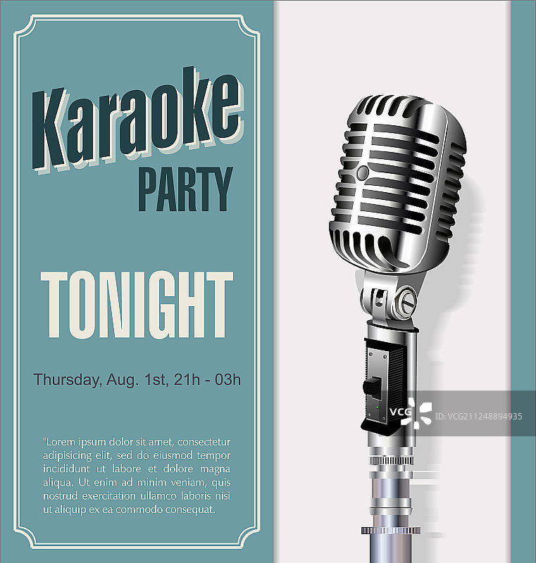 复古麦克风卡拉OK背景图片素材