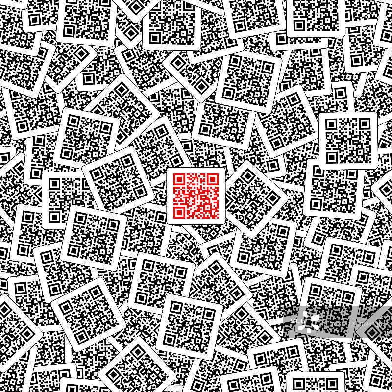 黑色背景上的红色二维码图片素材