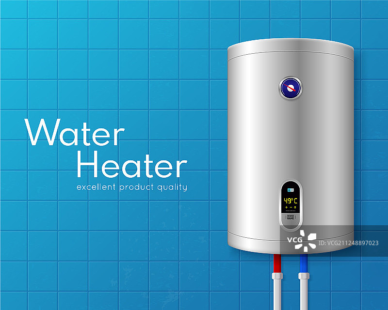逼真的电热水器海报图片素材