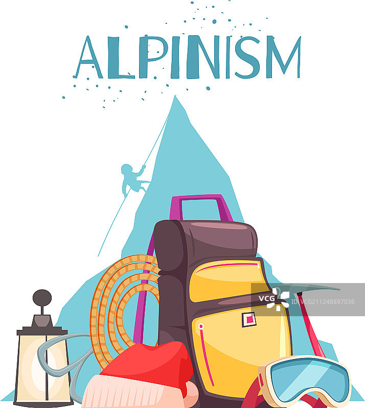 登山装备组合图片素材