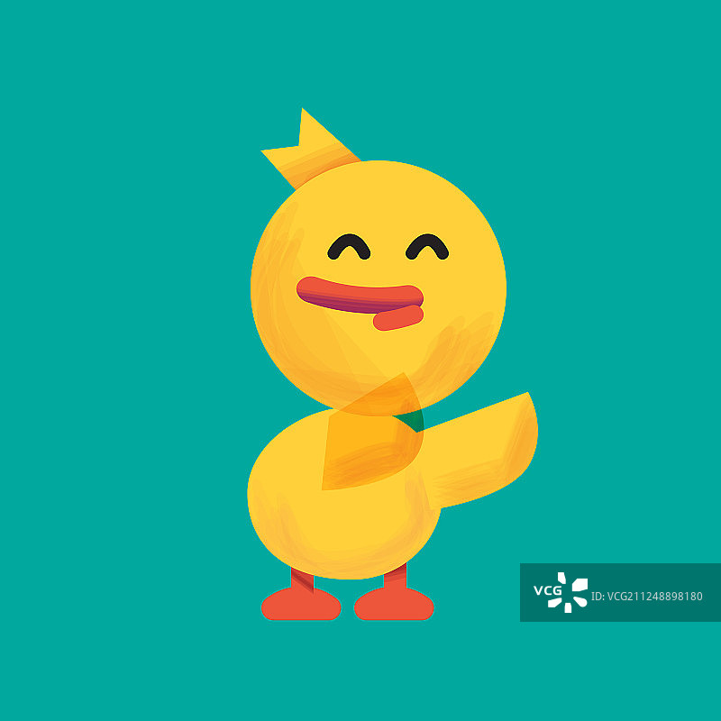 卡通黄色小鸭微笑图片素材